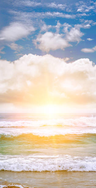 istock Sea and bright Sunrise. Vertical photo. 2159913709