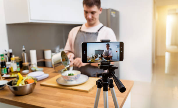 istock The chef is broadcasting live from workshop how to prepare a vegetarian green curry 2159915324