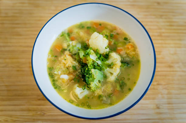 istock Vegetarian lentils soup with cauliflower and broccoli 2159915448