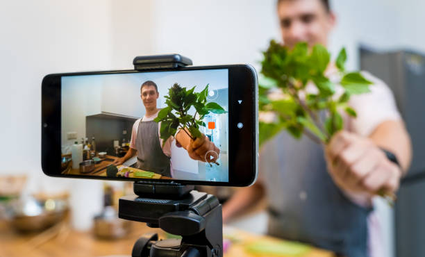 istock The chef is broadcasting live from workshop how to prepare a vegetarian green curry 2159915527