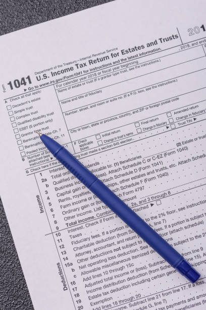 istock Fill out US tax form 1041 for verification and refund 2159917709