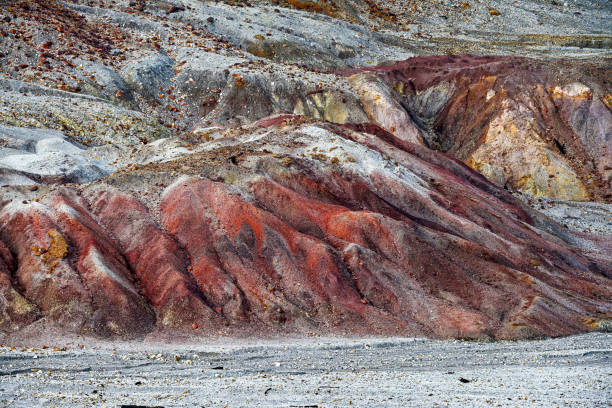 istock Earthy Red and Brown Striated Mineral Layers 2159921104