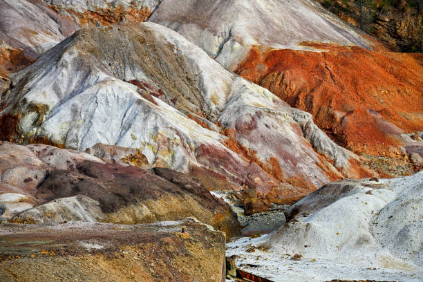 istock Earthy Red and Brown Striated Mineral Layers 2159921113