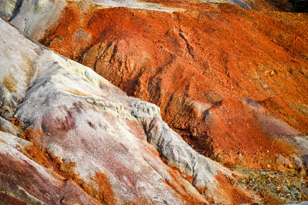 istock Earthy Red and Brown Striated Mineral Layers 2159921121