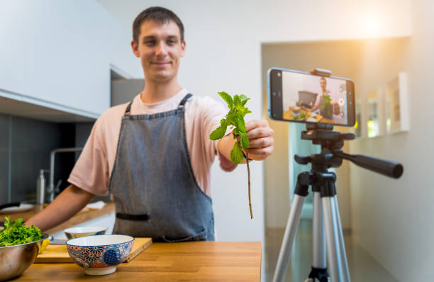 istock The chef is broadcasting live from workshop how to prepare a spicy glass noodle salad 2159921993