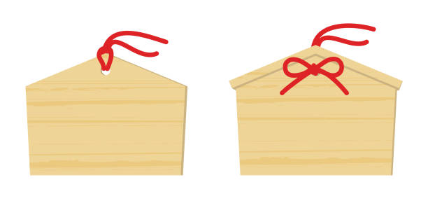 illustrations, cliparts, dessins animés et icônes de illustration d’une ema (tablette votive) sans rien d’écrit dessus - hatsumode