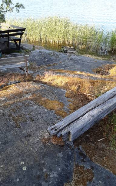 istock Cliffs and benches and water. 2159925456
