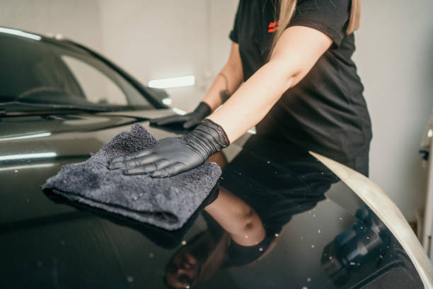 istock Professional car detailer at work 2159931699