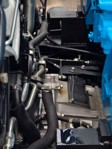 istock Truck featuring several blue buttons on its interface for crane control 2159932730
