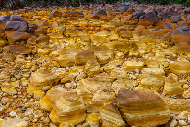 istock Orange Mineral Formations and Puddles at Rio Tinto 2159936561