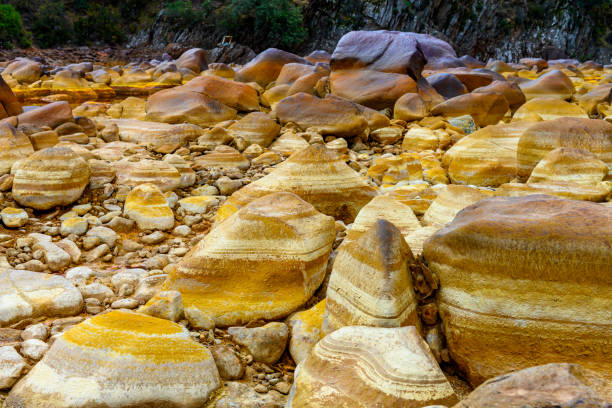 istock Orange Mineral Formations and Puddles at Rio Tinto 2159936565