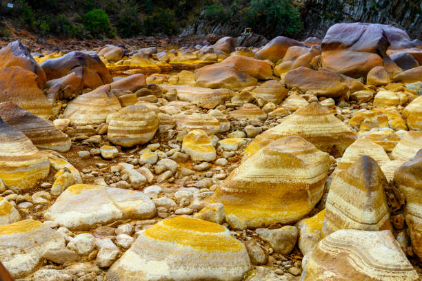 istock Orange Mineral Formations and Puddles at Rio Tinto 2159936581