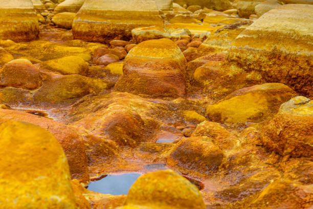 istock Orange Mineral Formations and Puddles at Rio Tinto 2159936585