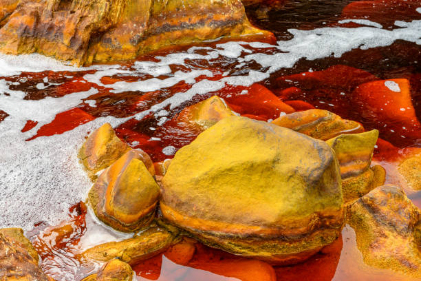 istock Vibrant Rio Tinto Riverbed with Iron-Rich Red Waters 2159938335