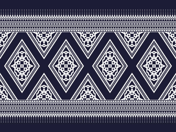 istock Geometric ethnic ikat pattern traditional Design for background, carpet, wallpaper, clothing, wrapping, Batik, fabric, sarong, embroidery style. 2159938452
