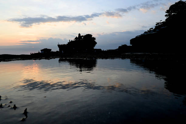 Tanah Lot Temple, during sunset time and nice weather