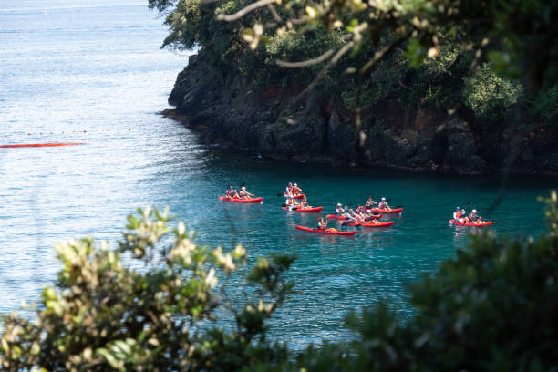 Portofino,Italy - june 26, 2024 -View of the exclusive coast, along the path that goes from Santa Margherita Ligure to Portofino through the natural park