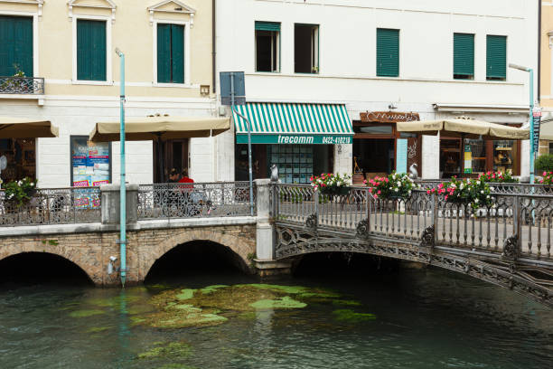 Treviso, Italy - July 24, 2023: View of the Bridge in the Pescheria Island