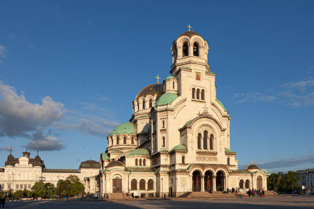 The iconic and beautiful St Alexander Nevsky Cathedral in the centre of Sofia, Bulgaria..