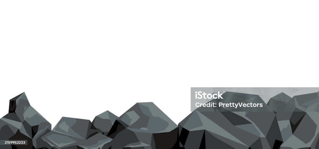 Coal Graphics Design Coal Pile Rock Solid Banner Concept Vector Flat Graphic Design ...