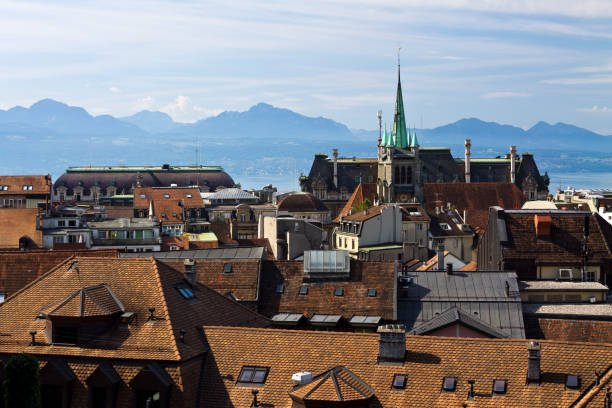 istock Elevated panoramic view of Lausanne, Switzerland 2159953706