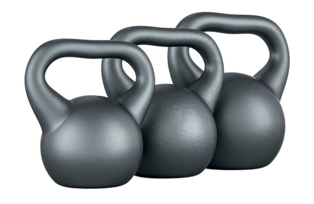 istock Set of Kettlebells, 3D rendering 2159958792