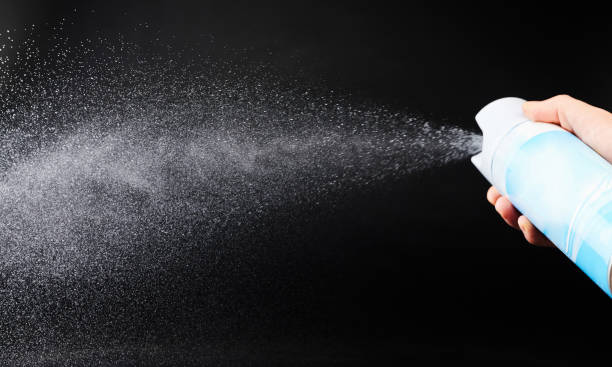istock Metal sprayer can with stream 2159958970