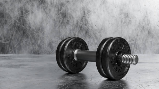 istock Sport lifestyle concept with One Dumbbells, 3D render 2159960889