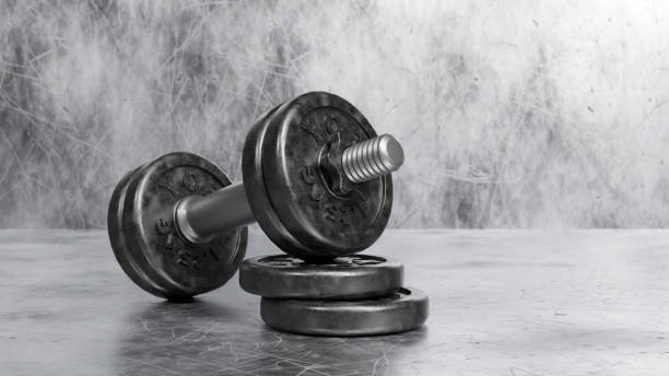 istock Sport lifestyle concept with One Dumbbells, 3D render 2159960894