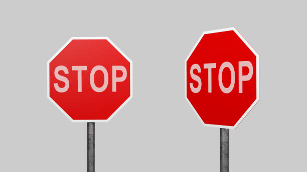 istock Empty of Stop traffic signs, clipping path, 3D render 2159960925