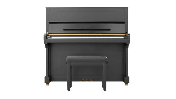 istock Front view of Classic piano in studio light, clipping path, 3d render 2159961535