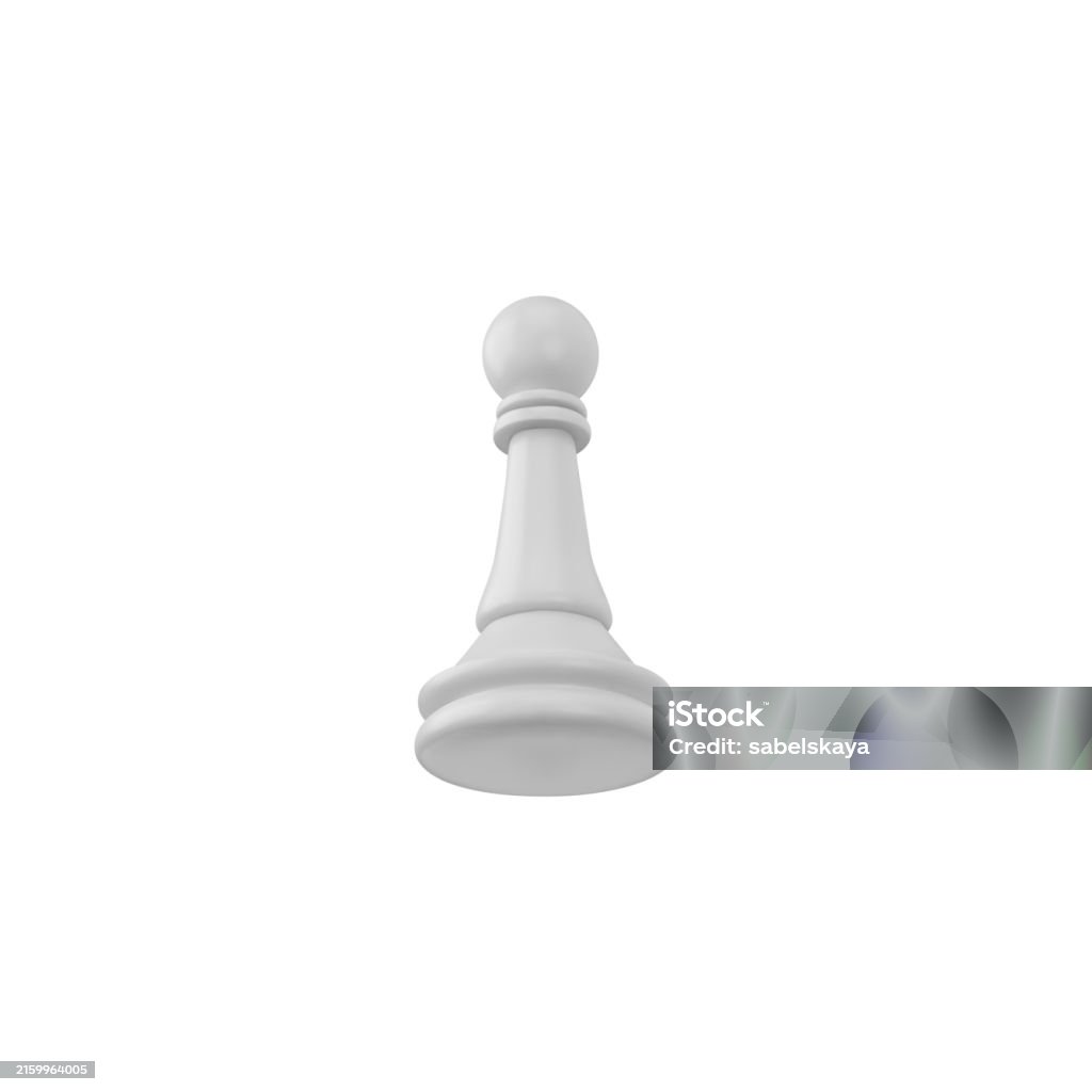 Pawn Object 3d Vector Realistic White Pawn On Isolated Background Stock ...