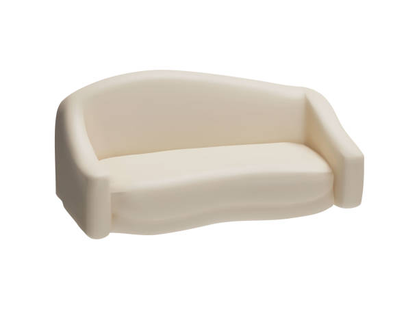 istock Illustration of a modern beige sofa on an isolated background. 2159964233