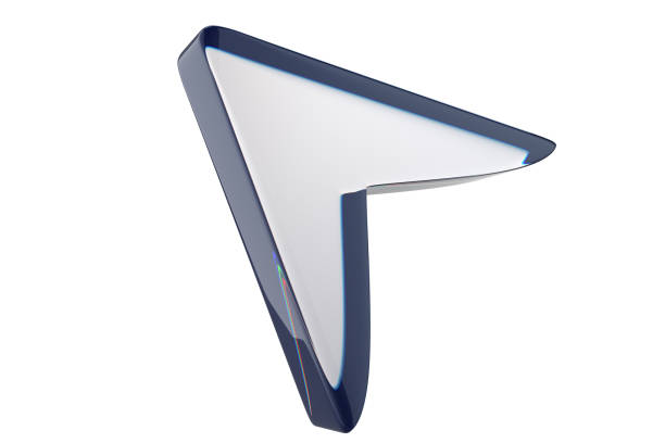 istock Close-up of transparent glass computer cursor on white background. 3d rendering illustration. 2159965486