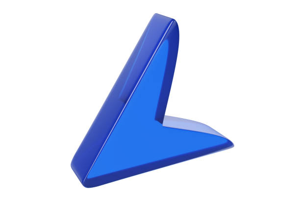Close-up of transparent glass computer cursor on white background. 3d rendering illustration.