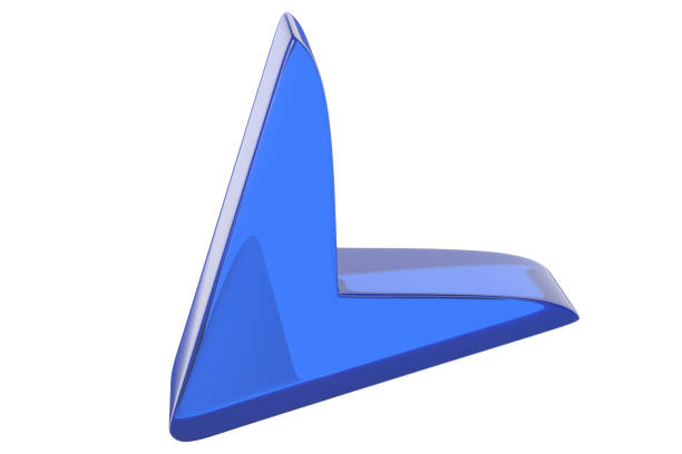 Close-up of transparent glass computer cursor on white background. 3d rendering illustration.