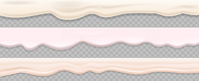 Cream Overlay Set Of Flowing Cream Textures Isolated On Transparent Background ...