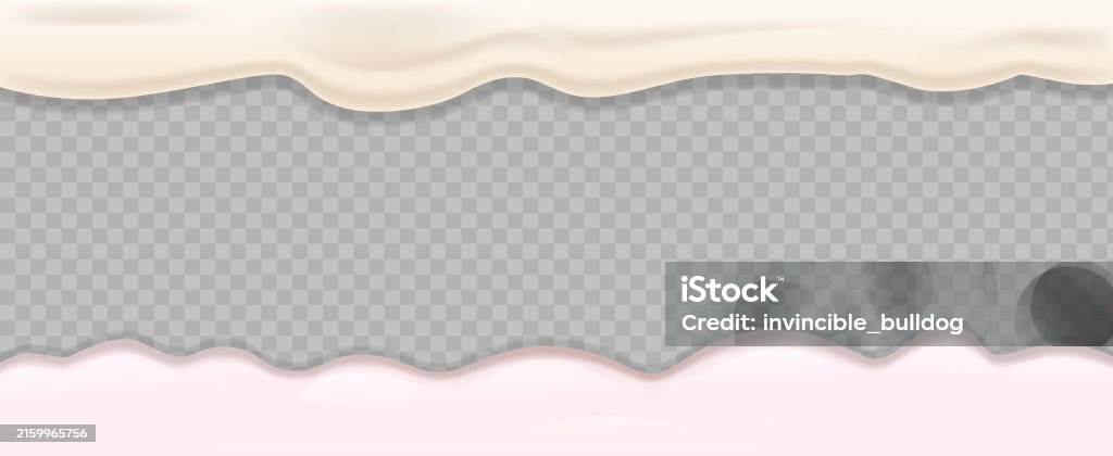 Cream Overlay Realistic 3d Vector Flowing Cream Texture E Top And Bottom Frame ...