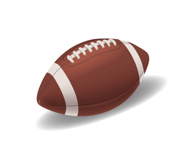 stockillustraties, clipart, cartoons en iconen met football with laces and stripes isolated on white background. realistic 3d vector illustration of american football ball - american football