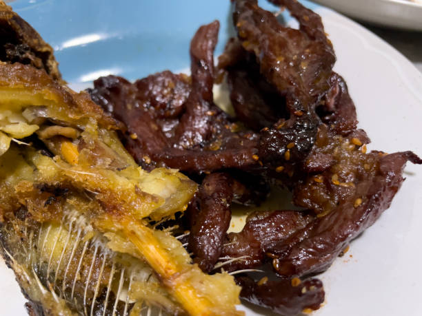 istock Fried food scraps on the plate. 2159966291