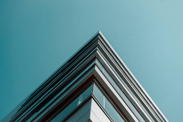istock Low angle view of a modern building against sky 2159967692