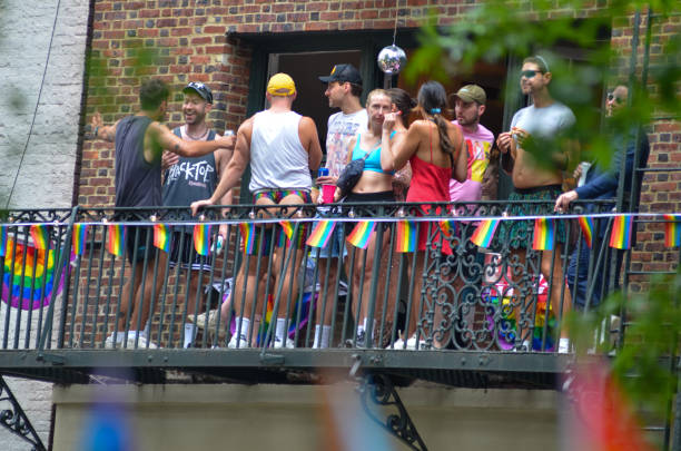 Buenos Aires, Argentina - November 18, 2017. The Gay Pride Parade in Plaza de Mayo place. Participants in the annual event for the human rights protection and civil equality.