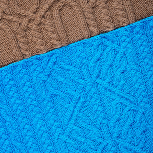 istock Knitted brown and blue background 2159975995