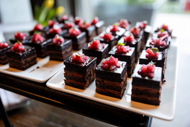 Chocolate cake dessert table