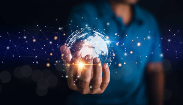 istock Hand holding virtual global internet world connection of metaverse technology digital network, Futuristic smart digital communication wireless technology, Internet of things, Global innovation 2159993833
