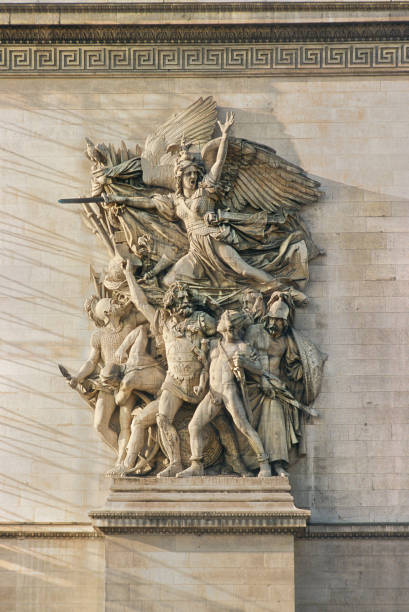 Commissioned under the July Monarchy, François Rude, an artist from Dijon made the sculpture entitled The Departure of the Volunteers of 1792, also known as La Marseillaise.
