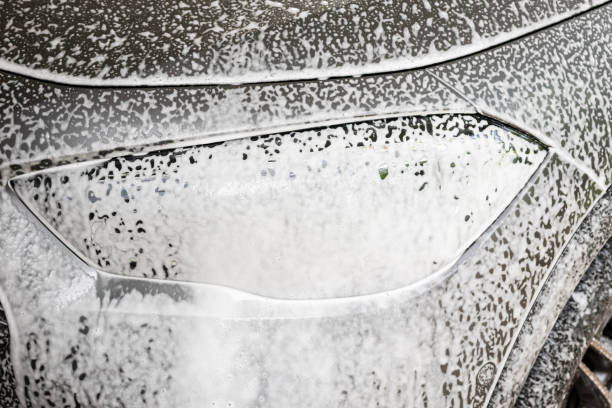 istock car cleaning and washing with foam soap 2160001510