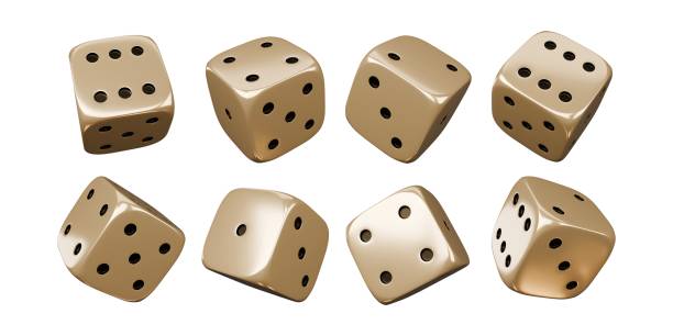 istock Casino gambling game. Gold luxury dice set. 2160002651