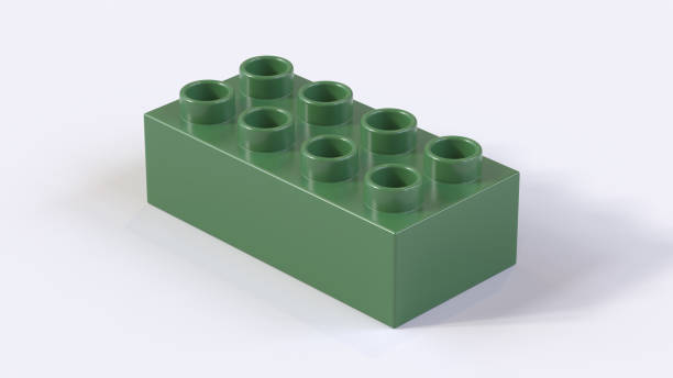 istock Mint Green Plastic Toy Block on a White Background. 2160003431