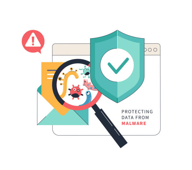 Protecting Data from Malware and Spam - Modern Flat Vector for Digital Security. Protecting Data from Malware and Spam - Modern Flat Vector for Digital Security. Cybersecurity Awareness - Flat Style Design with Vibrant Colors for Anti-Spam Campaigns election fraud stock illustrations